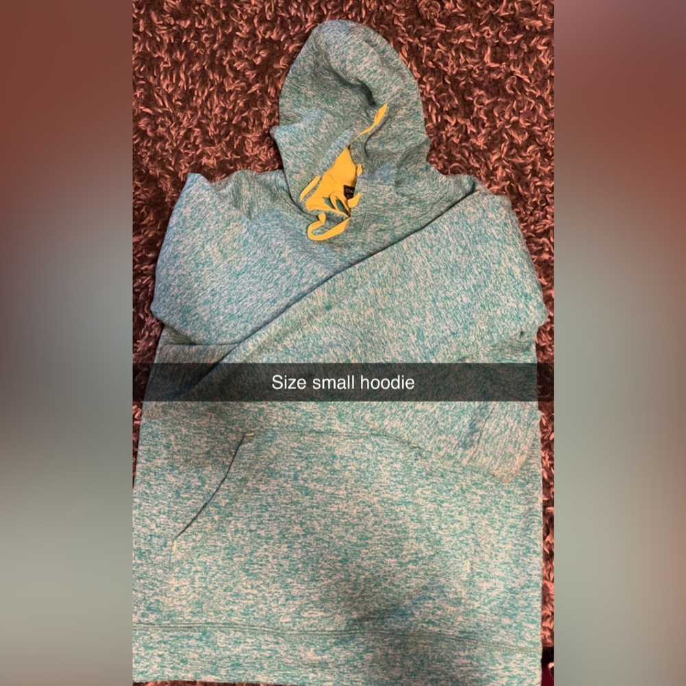 Teal Hoodie with Yellow Accents